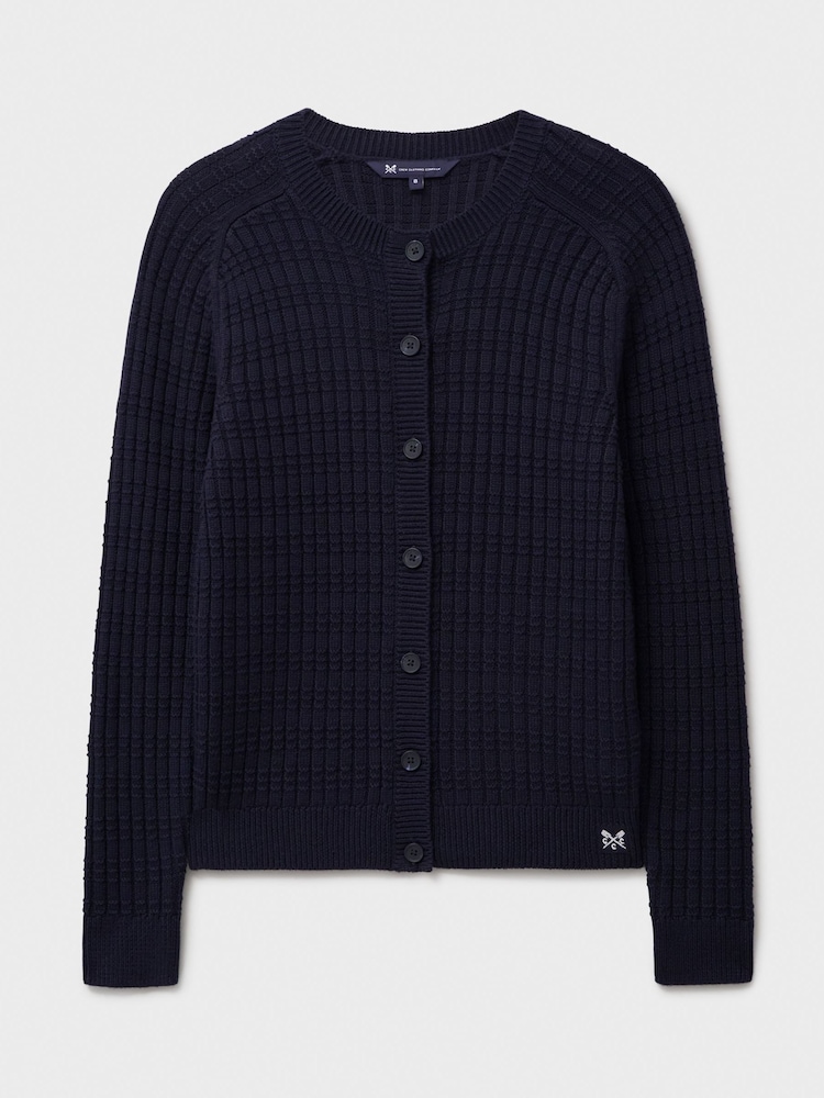 Crew Clothing Blue Tillie Textured Cardigan - Image 4 of 5