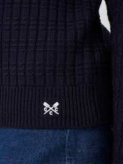 Crew Clothing Blue Tillie Textured Cardigan - Image 5 of 5