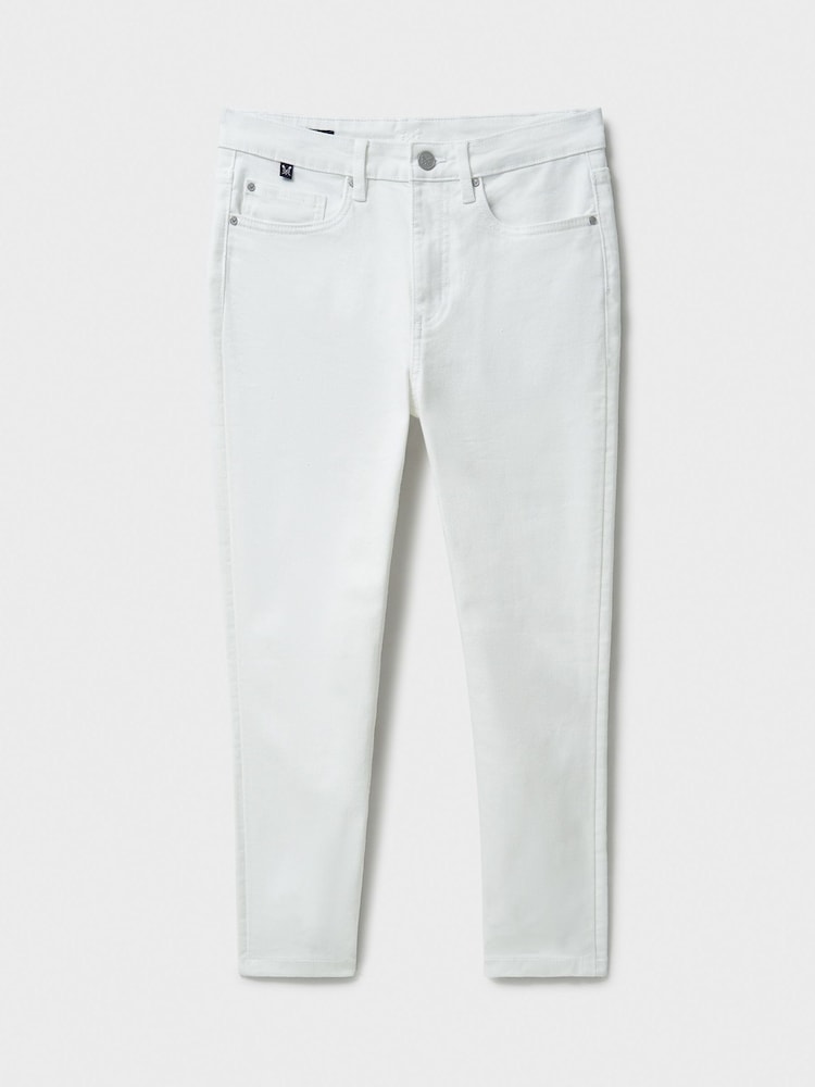 Crew Clothing Company White Cropped Jeans - Image 5 of 5