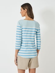 Crew Clothing Company Blue/White 100% Cotton Essential Breton Stripe Top - Image 2 of 5
