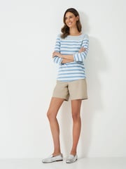 Crew Clothing Company Blue/White 100% Cotton Essential Breton Stripe Top - Image 3 of 5