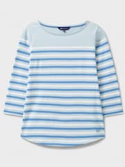 Crew Clothing Company Blue/White 100% Cotton Essential Breton Stripe Top - Image 5 of 5
