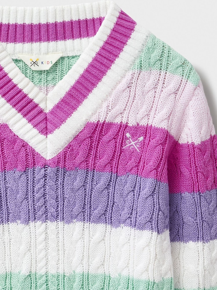 Crew Clothing Company White Cricket 100% Cotton Jumper - Image 3 of 3