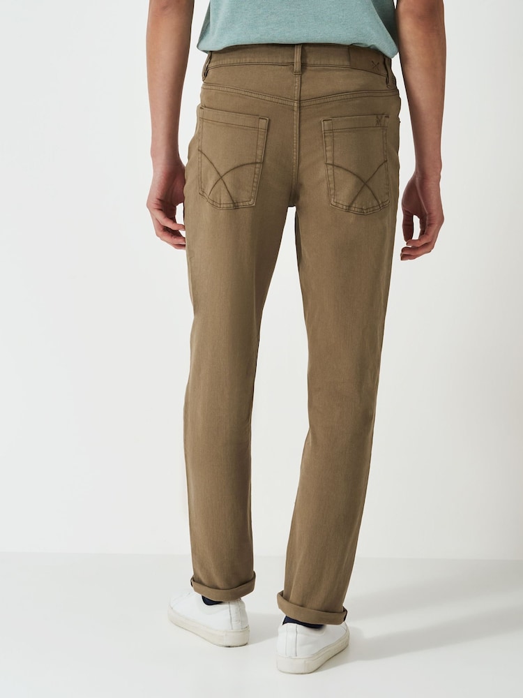 Crew Clothing Company Natural 5 Pocket Overdyed Denim Jeans - Image 2 of 5