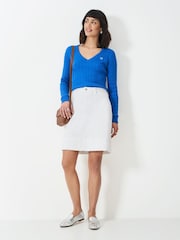 Crew Clothing Company White Analee Denim Skirt - Image 1 of 5