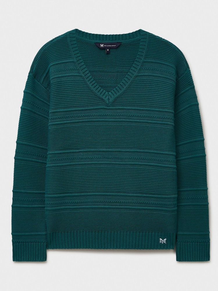Crew Clothing Company Green Tali V-Neck Jumper - Image 5 of 5