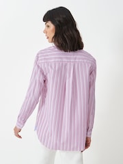 Crew Clothing Company Pink Relaxed Poplin 100% Cotton Shirt - Image 2 of 5