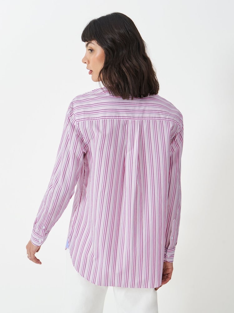 Crew Clothing Company Pink Relaxed Poplin 100% Cotton Shirt - Image 2 of 5