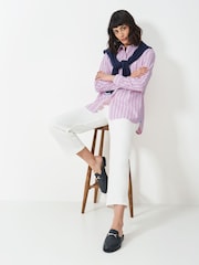 Crew Clothing Company Pink Relaxed Poplin 100% Cotton Shirt - Image 3 of 5
