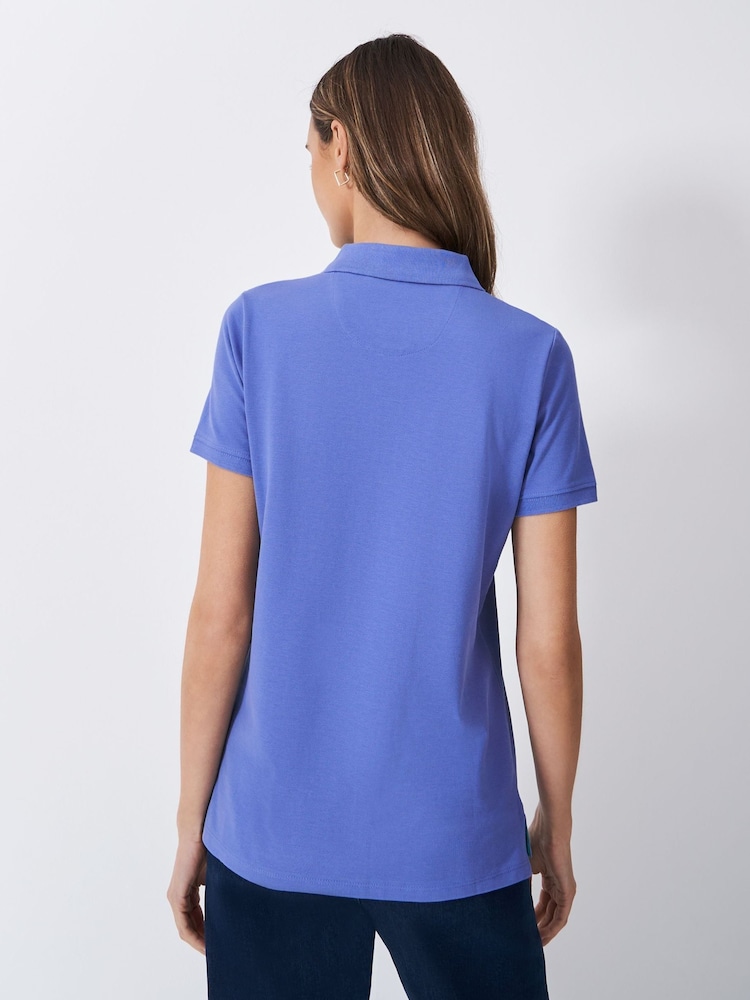 Crew Clothing Company Blue Classic 100% Cotton Polo Shirt - Image 2 of 5
