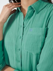 Crew Clothing Company Green Rae Beach 100% Cotton Dress - Image 4 of 5