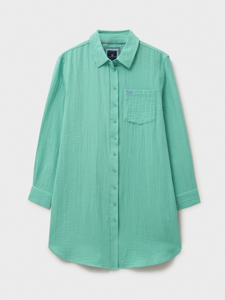Crew Clothing Company Green Rae Beach 100% Cotton Dress - Image 5 of 5