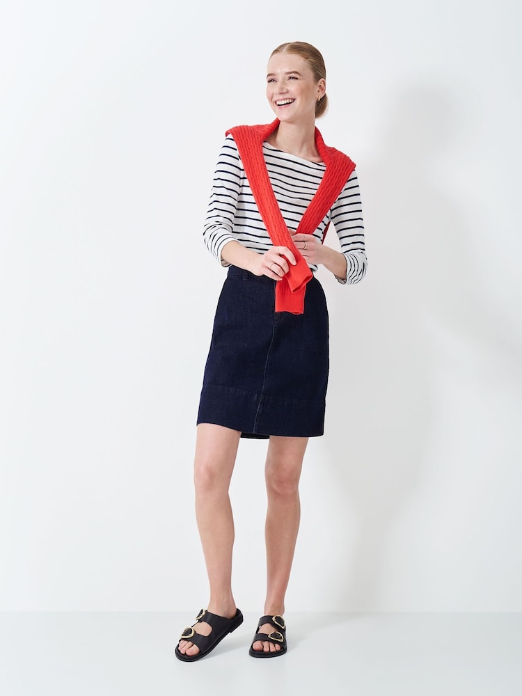 Crew Clothing Company Blue Analee Denim Skirt - Image 1 of 5