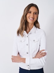 Crew Clothing White Denim Western Jacket - Image 1 of 5