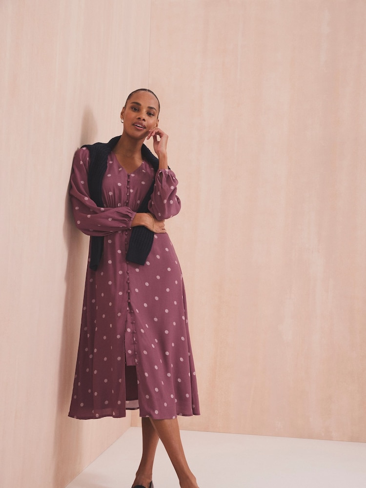 Crew Clothing Company Pink Lola Tie Back Tea Dress - Image 2 of 8