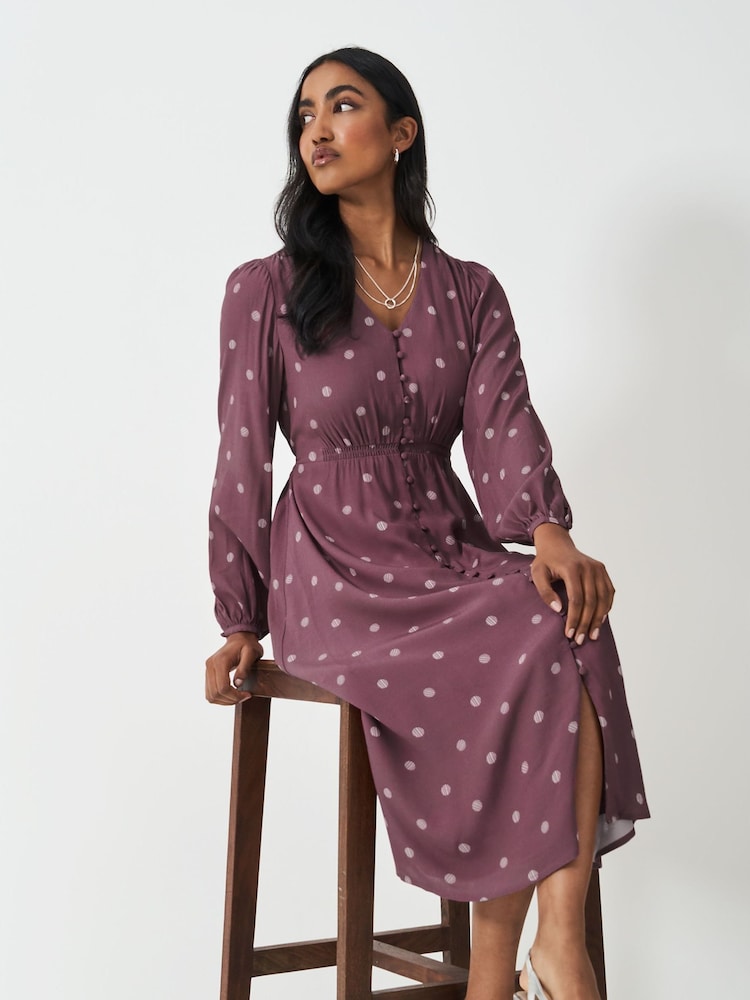 Crew Clothing Company Pink Lola Tie Back Tea Dress - Image 6 of 8