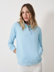 Crew Clothing Company Light Blue Half Zip Sweatshirt - Image 1 of 5