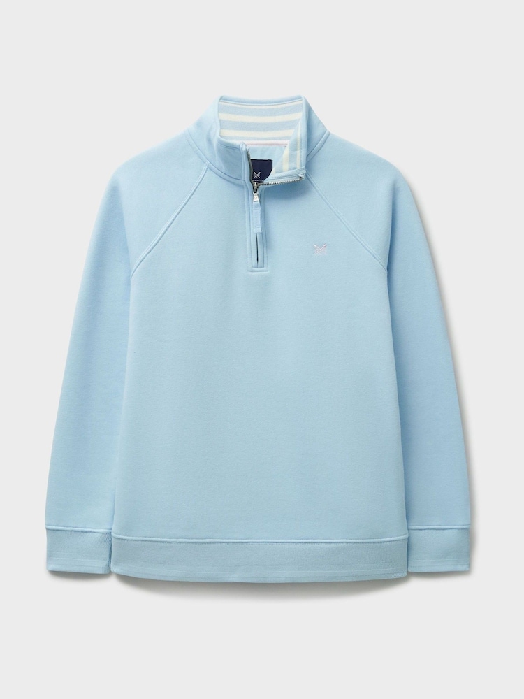 Crew Clothing Company Light Blue Half Zip Sweatshirt - Image 5 of 5