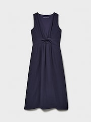 Crew Clothing Company Navy Blue Alba Double Cloth Dress - Image 5 of 5