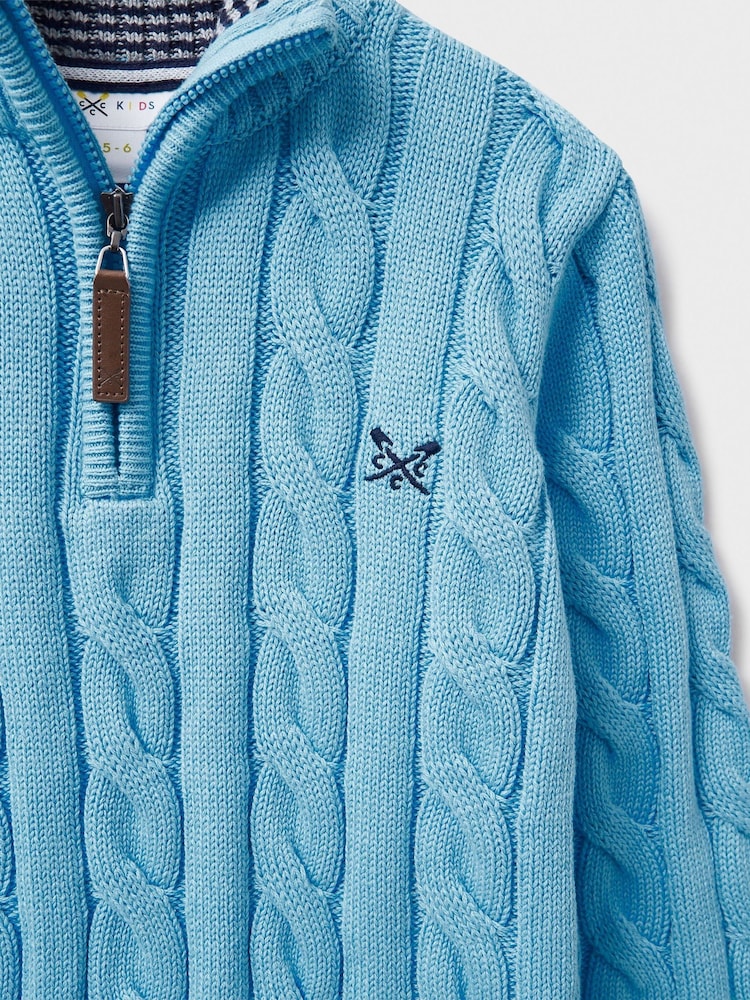 Вязаный джемпер из 100% хлопка с короткой молнией Crew Clothing Company Oarsman - Изображение 7 из 7
