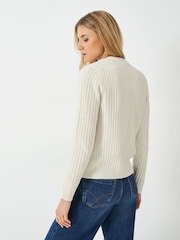 Crew Clothing Company White Tillie Textured Cardigan - Image 2 of 5