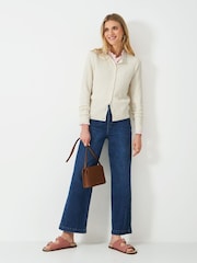 Crew Clothing Company White Tillie Textured Cardigan - Image 3 of 5
