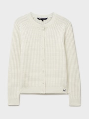 Crew Clothing Company White Tillie Textured Cardigan - Image 5 of 5