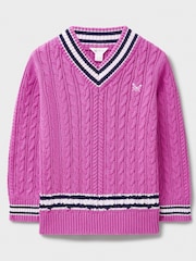 Crew Clothing Company Pink Cricket 100% Cotton Jumper - Image 1 of 3