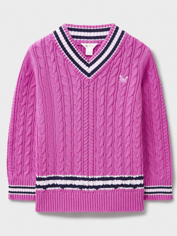 Crew Clothing Company Pink Cricket 100% Cotton Jumper - Image 1 of 3