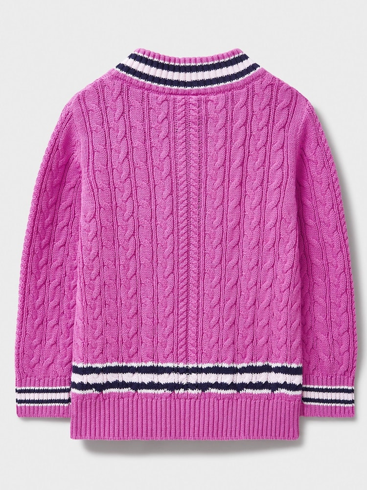Crew Clothing Company Pink Cricket 100% Cotton Jumper - Image 2 of 3