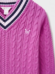 Crew Clothing Company Pink Cricket 100% Cotton Jumper - Image 3 of 3