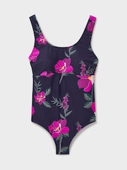 Crew Clothing Blue Scoop Floral Print Swimsuit - Image 5 of 5