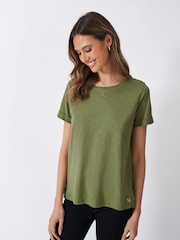 Crew Clothing Company Slub Crew Neck 100% Cotton T-Shirt - Imagen 1 de 5