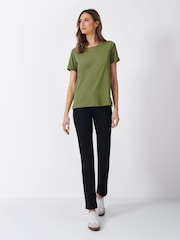 Crew Clothing Company Slub Crew Neck 100% Cotton T-Shirt - Imagen 3 de 5