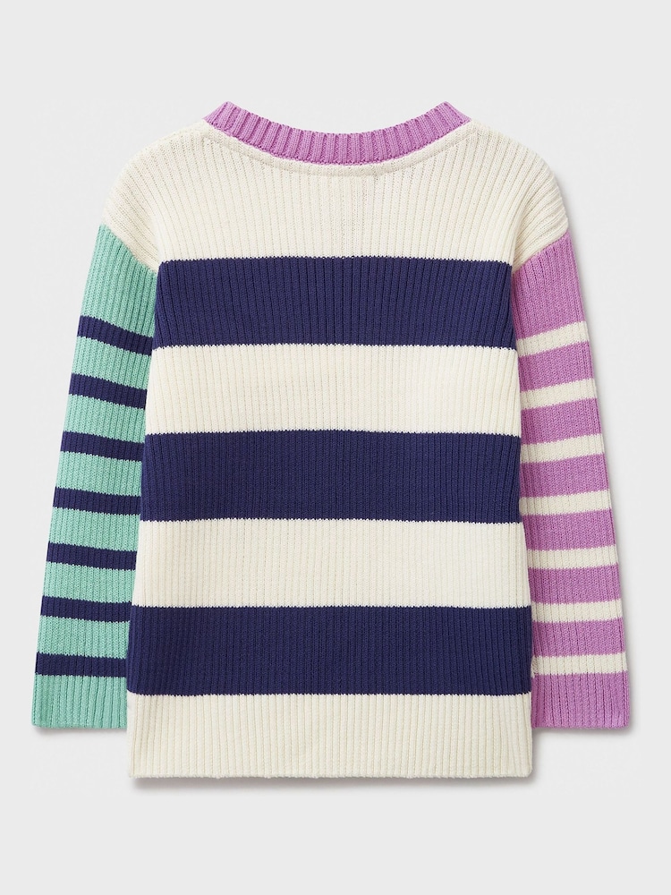 Crew Clothing Company Cream Stripe Mixed Breton Stripe Jumper - Image 2 of 3