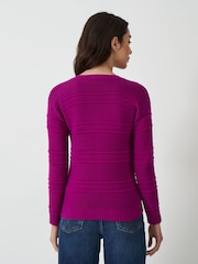 Crew Clothing Company Pink Tali V-Neck Jumper - Image 2 of 5