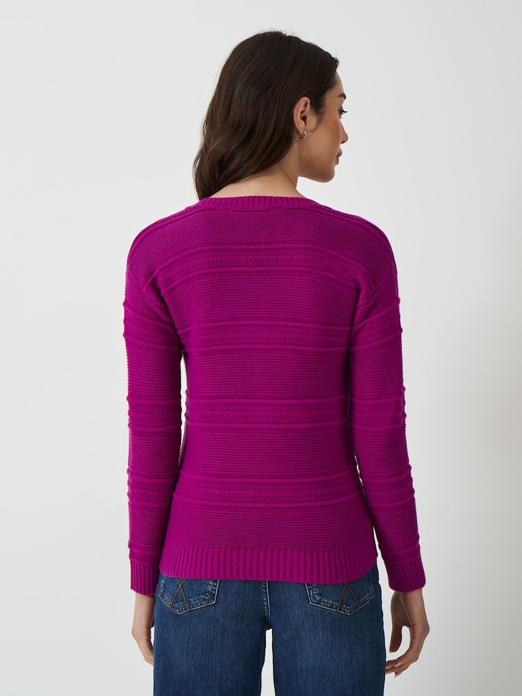Crew Clothing Company Pink Tali V-Neck Jumper - Image 2 of 5
