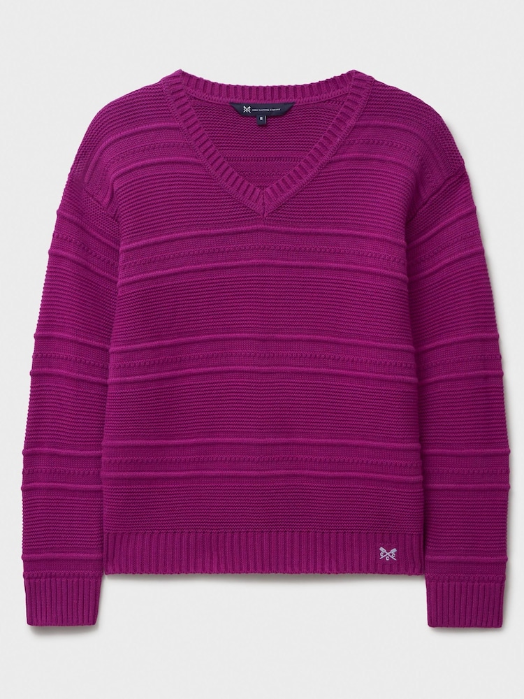 Crew Clothing Company Pink Tali V-Neck Jumper - Image 5 of 5