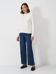 Crew Clothing Company White Frill Collar Layering Top - Image 1 of 5