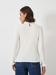 Crew Clothing Company White Frill Collar Layering Top - Image 2 of 5