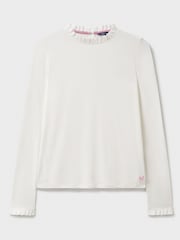 Crew Clothing Company White Frill Collar Layering Top - Image 5 of 5