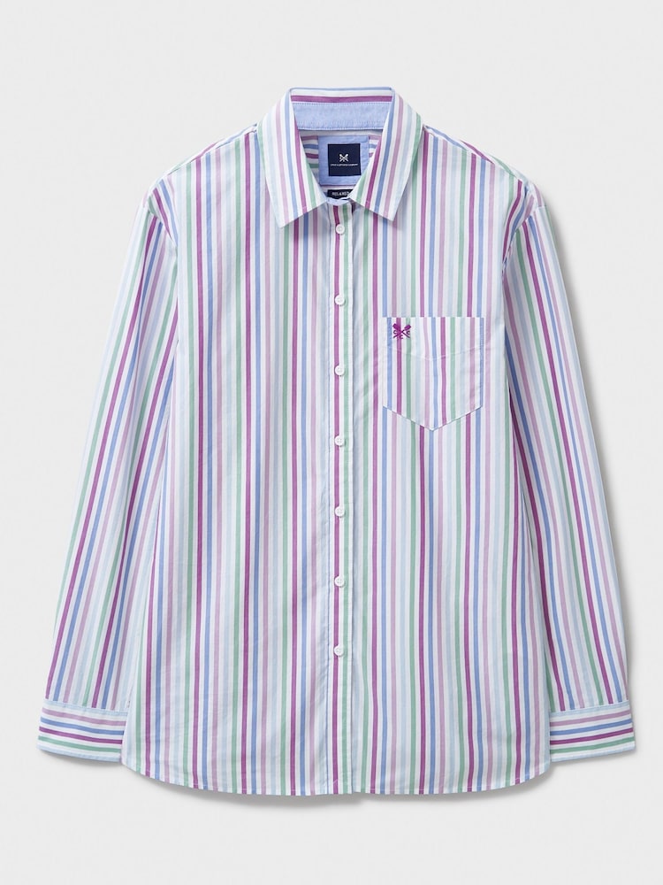 Crew Clothing Company Pink Relaxed Poplin 100% Cotton Shirt - Image 5 of 5