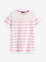 Crew Clothing Company Pink Breton Striped 100% Cotton T-Shirt - Image 5 of 5