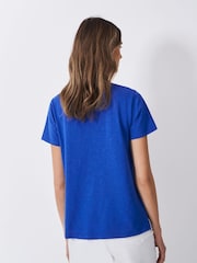 Crew Clothing Company Slub V-Neck 100% Cotton T-Shirt - صورة 2 من 5