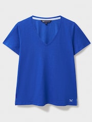 Crew Clothing Company Slub V-Neck 100% Cotton T-Shirt - صورة 5 من 5