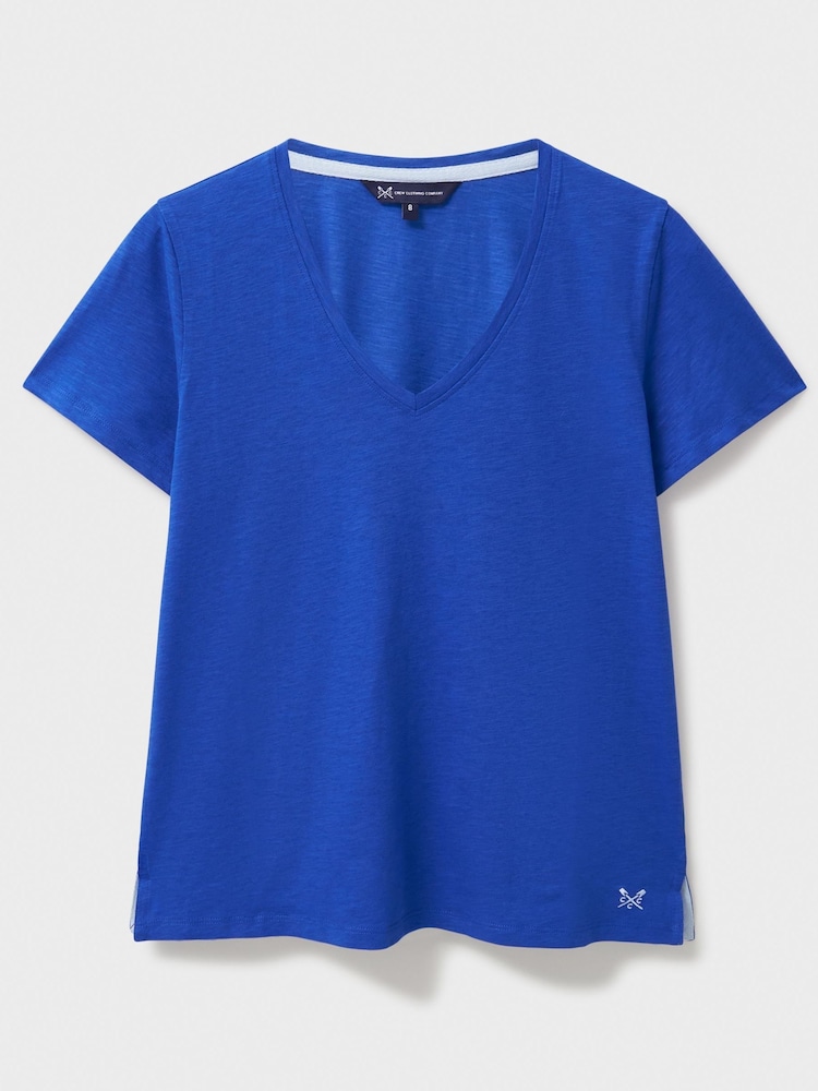 Crew Clothing Company Slub V-Neck 100% Cotton T-Shirt - صورة 5 من 5