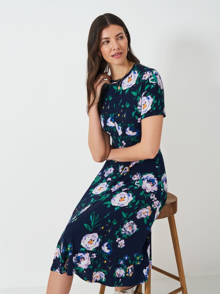 Crew Clothing Company Blue Bea Jersey Dress - Image 3 of 5