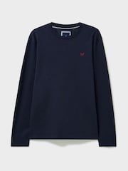 Crew Clothing Blue Long Sleeve Slub 100% Cotton T-Shirt - Image 5 of 5
