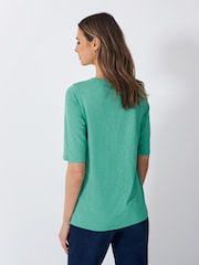 Crew Clothing Company Half Sleeve Slub 100% Cotton T-Shirt - Imagen 2 de 5