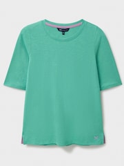 Crew Clothing Company Half Sleeve Slub 100% Cotton T-Shirt - Imagen 5 de 5